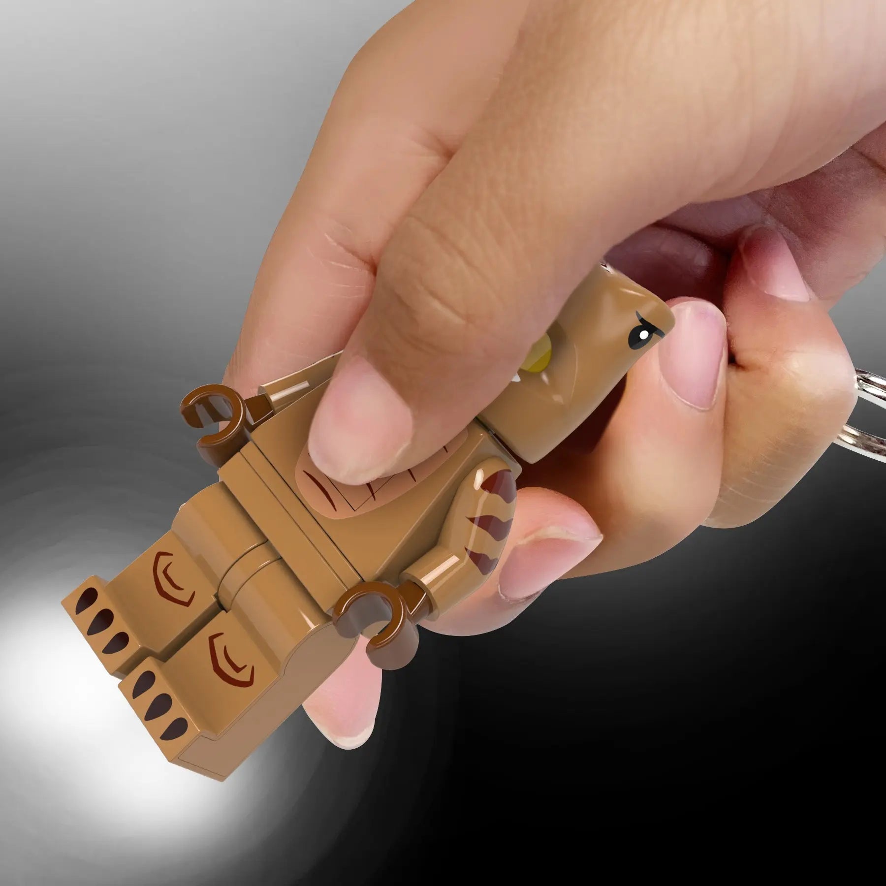LEGO® Large 3 Inch Tall Figure Keychain Light - T-Rex Costume Fan (KE237H)