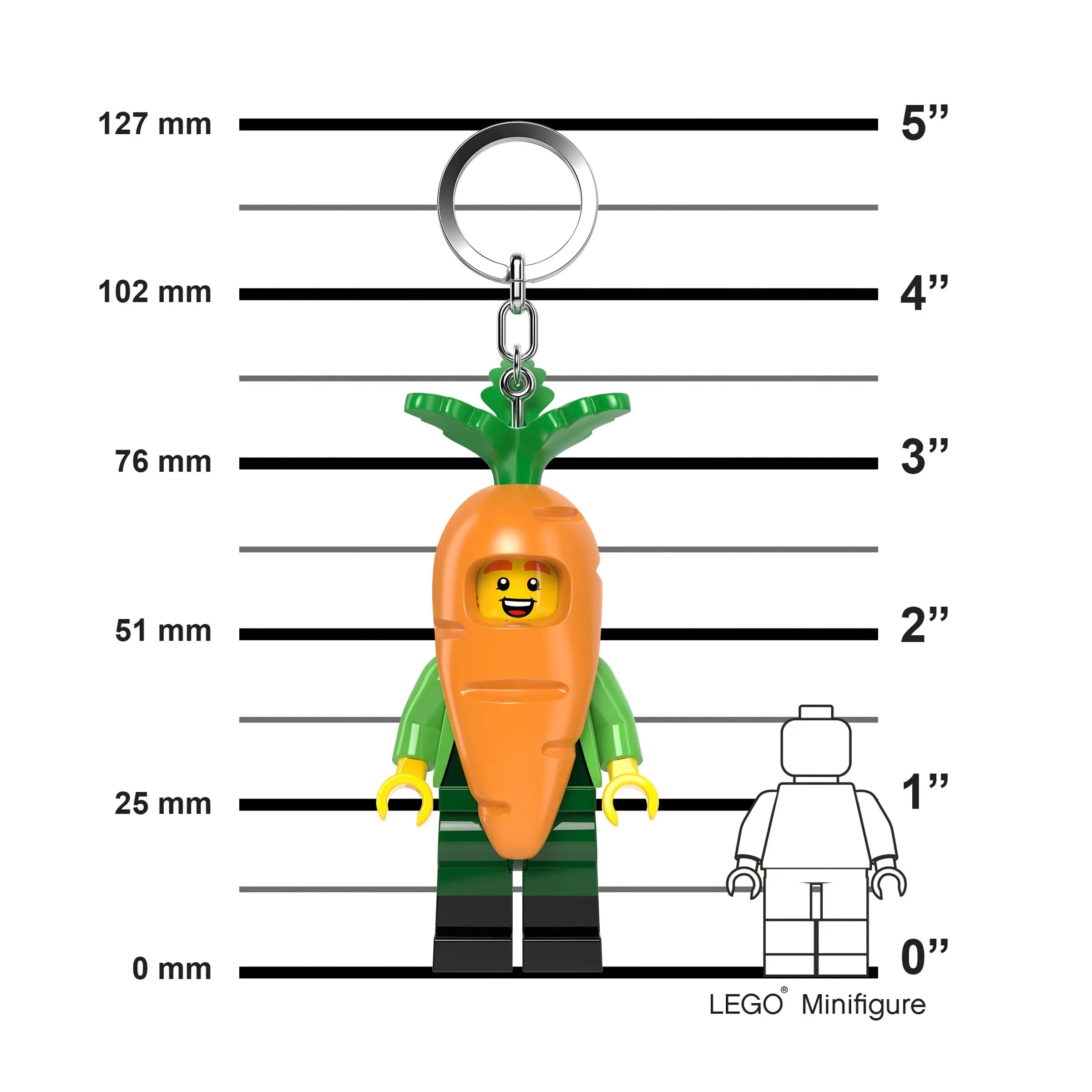 LEGO® Large 3 Inch Tall Figure Keychain Light - Light Carrot Mascot (KE239H)