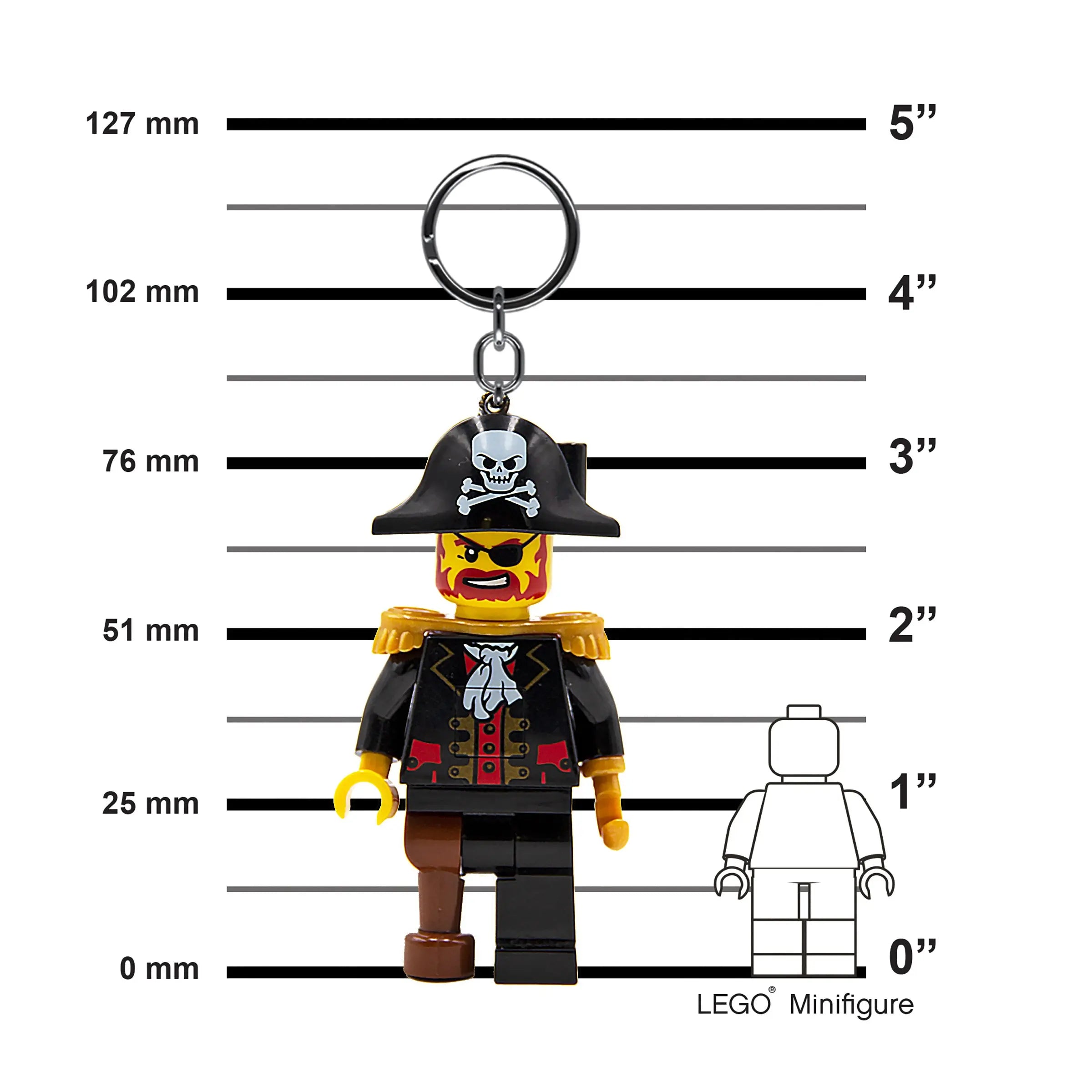 LEGO® Large 3 Inch Tall Figure Keychain Light - Captain Blackbeard (KE23H)