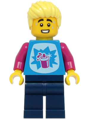 Preowned LEGO® Minifigure – LEGOLAND Parks LLP034 (LEGOLAND Park Visitor - Male, Dark Azure Shirt with Slushy Cup, Dark Blue 