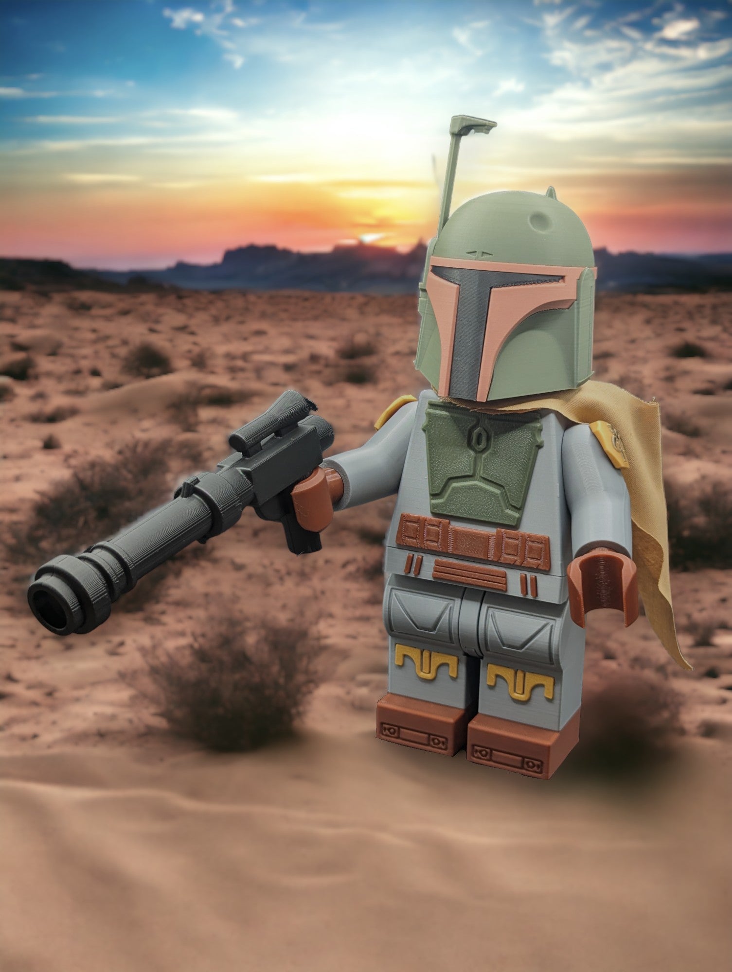 3D Printed Star Wars Boba Fett Large Scale 8.5"- 9.5" Minifigure