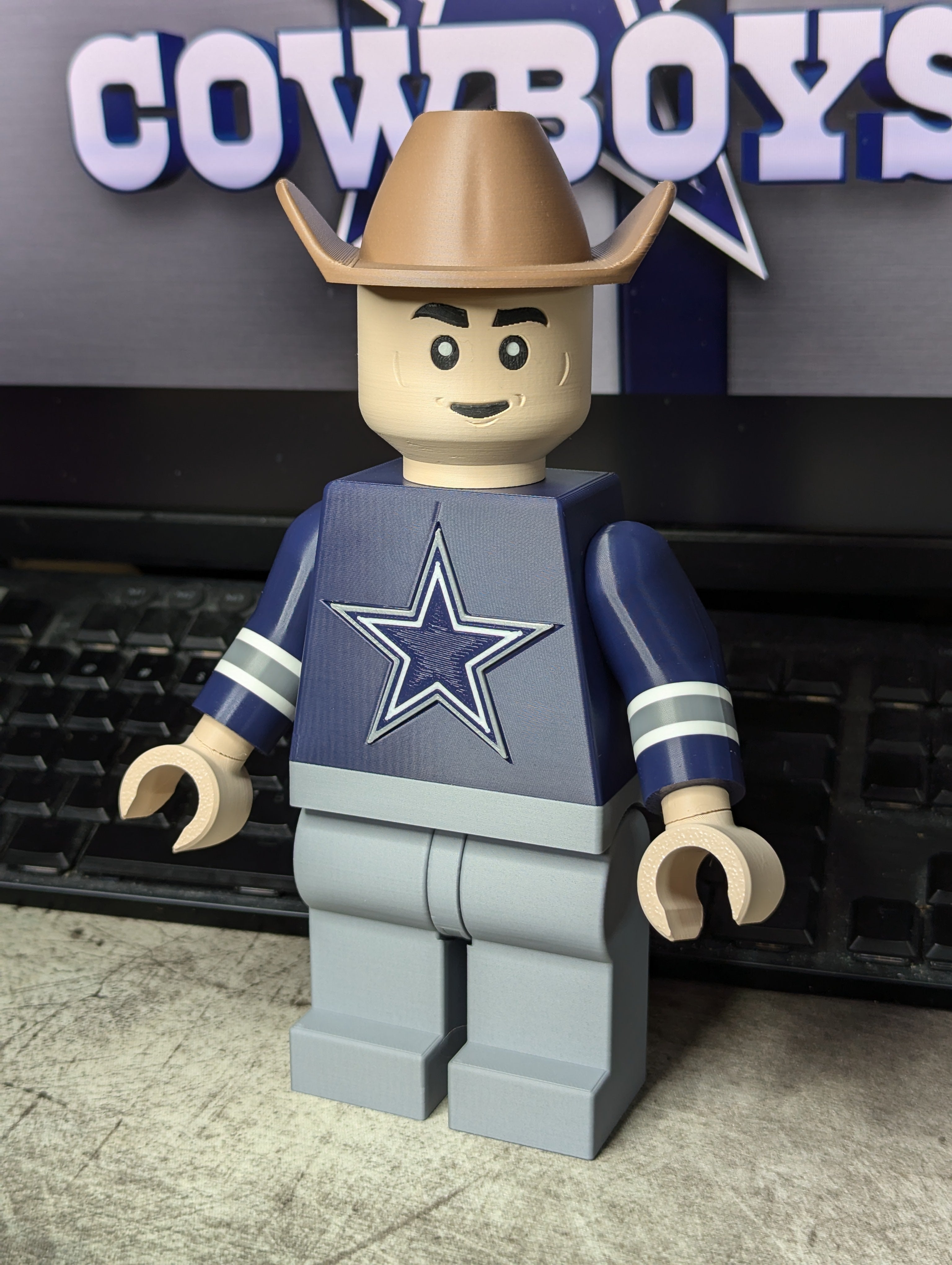 3D Printed Dallas Cowboys Large Scale 8.5"- 9.5" Minifigure