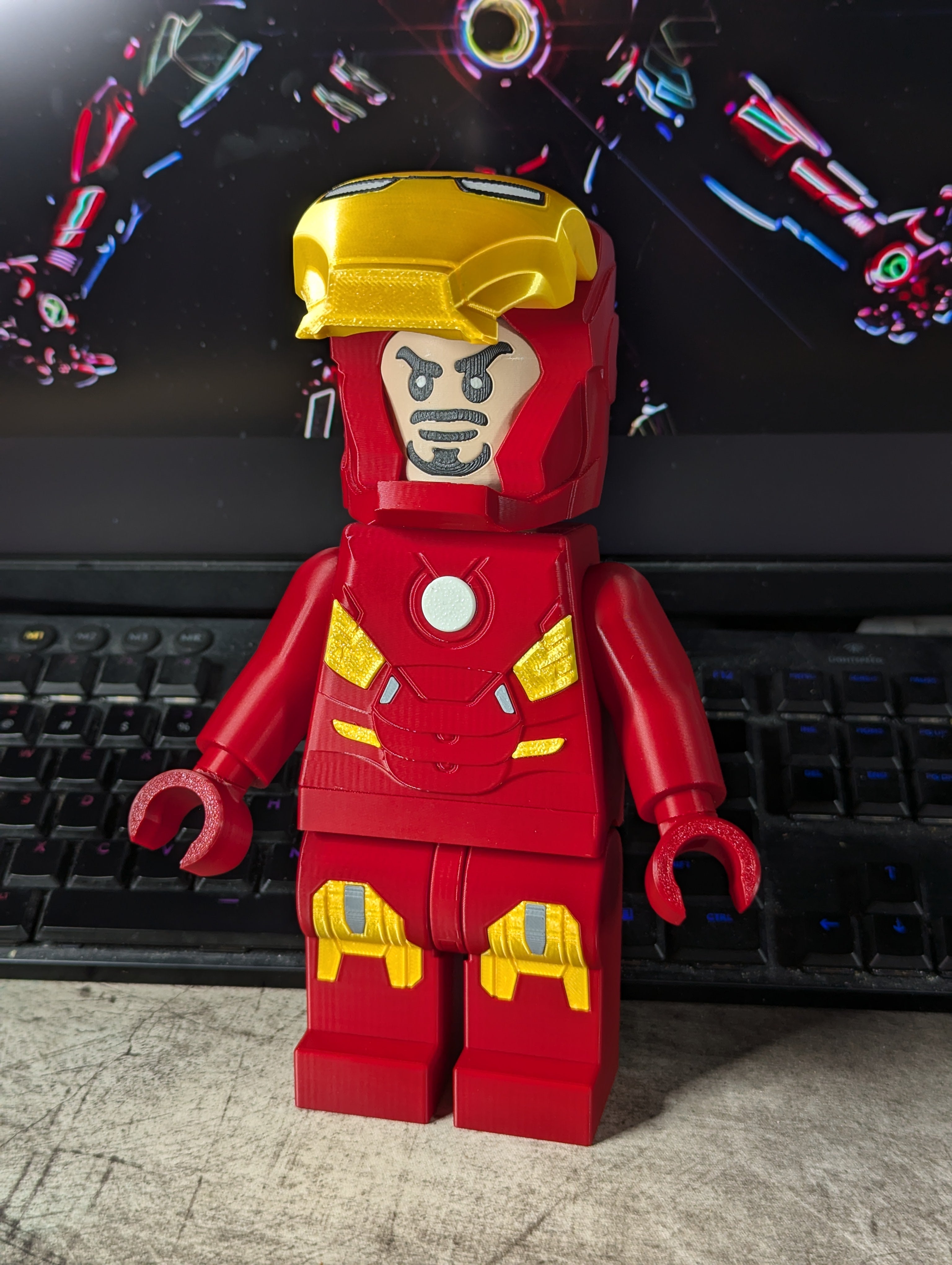 3D Printed Marvel Ironman Large Scale 8.5"- 9.5" Minifigure