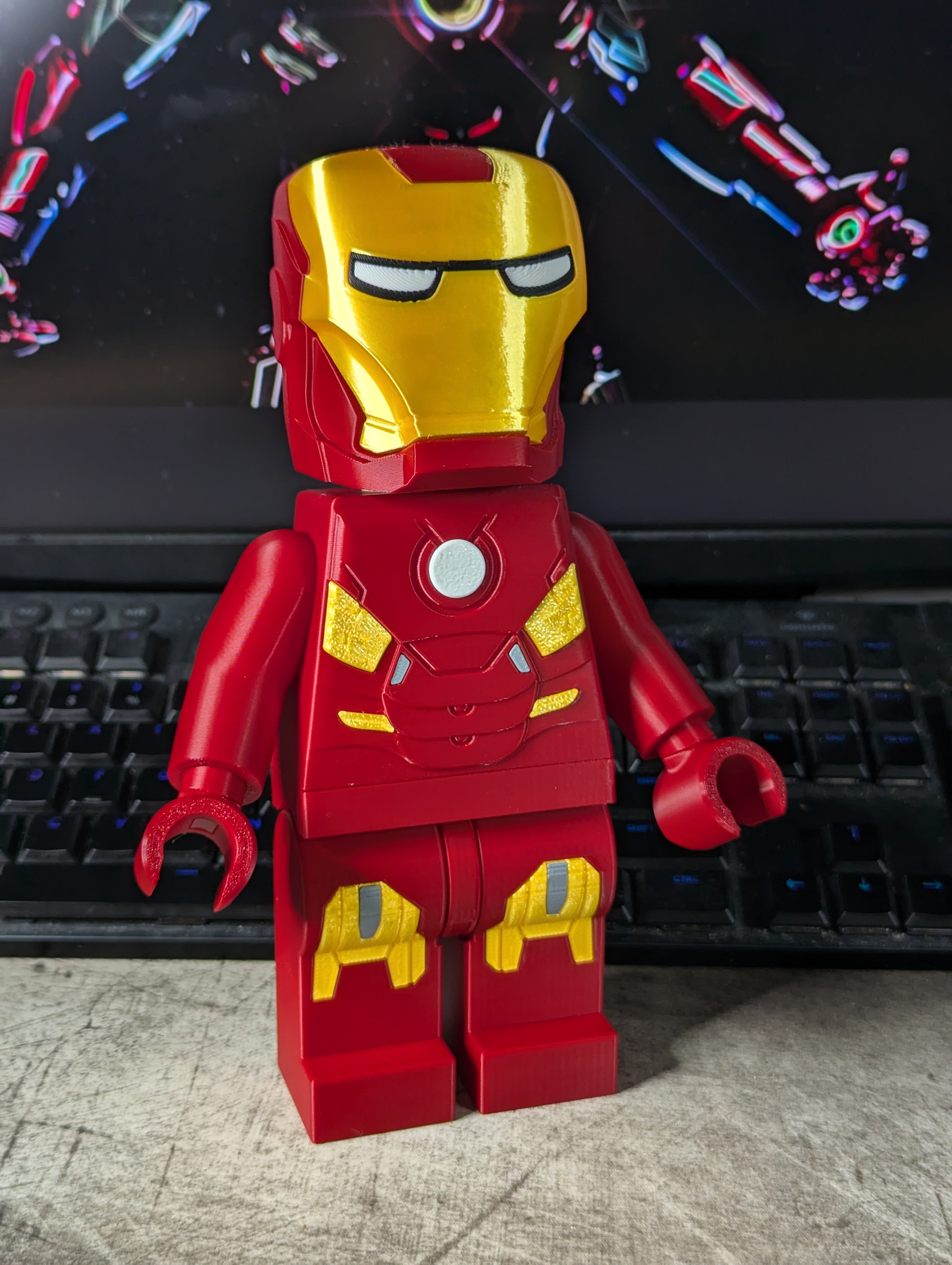 3D Printed Marvel Ironman Large Scale 8.5"- 9.5" Minifigure