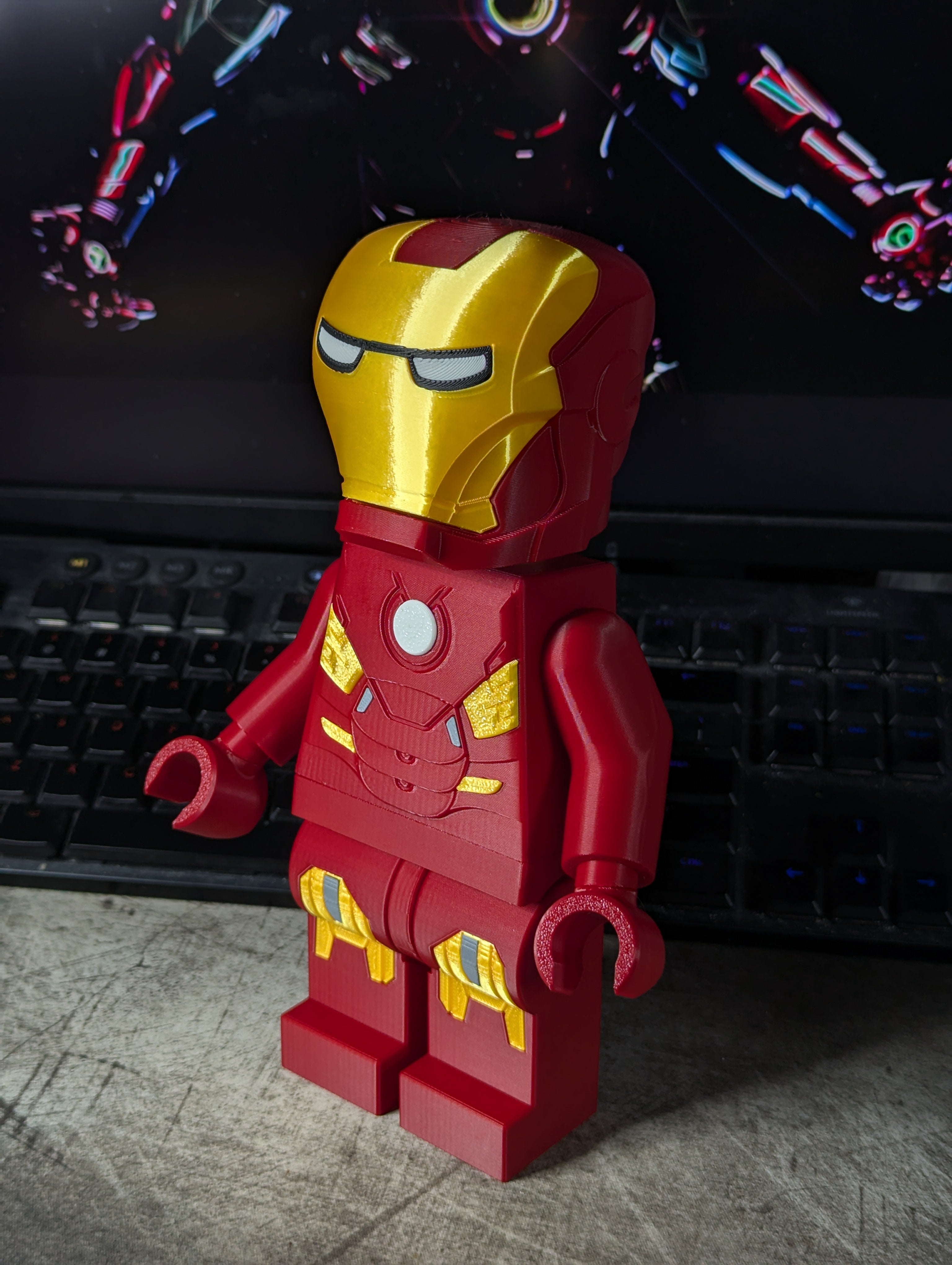 3D Printed Marvel Ironman Large Scale 8.5"- 9.5" Minifigure