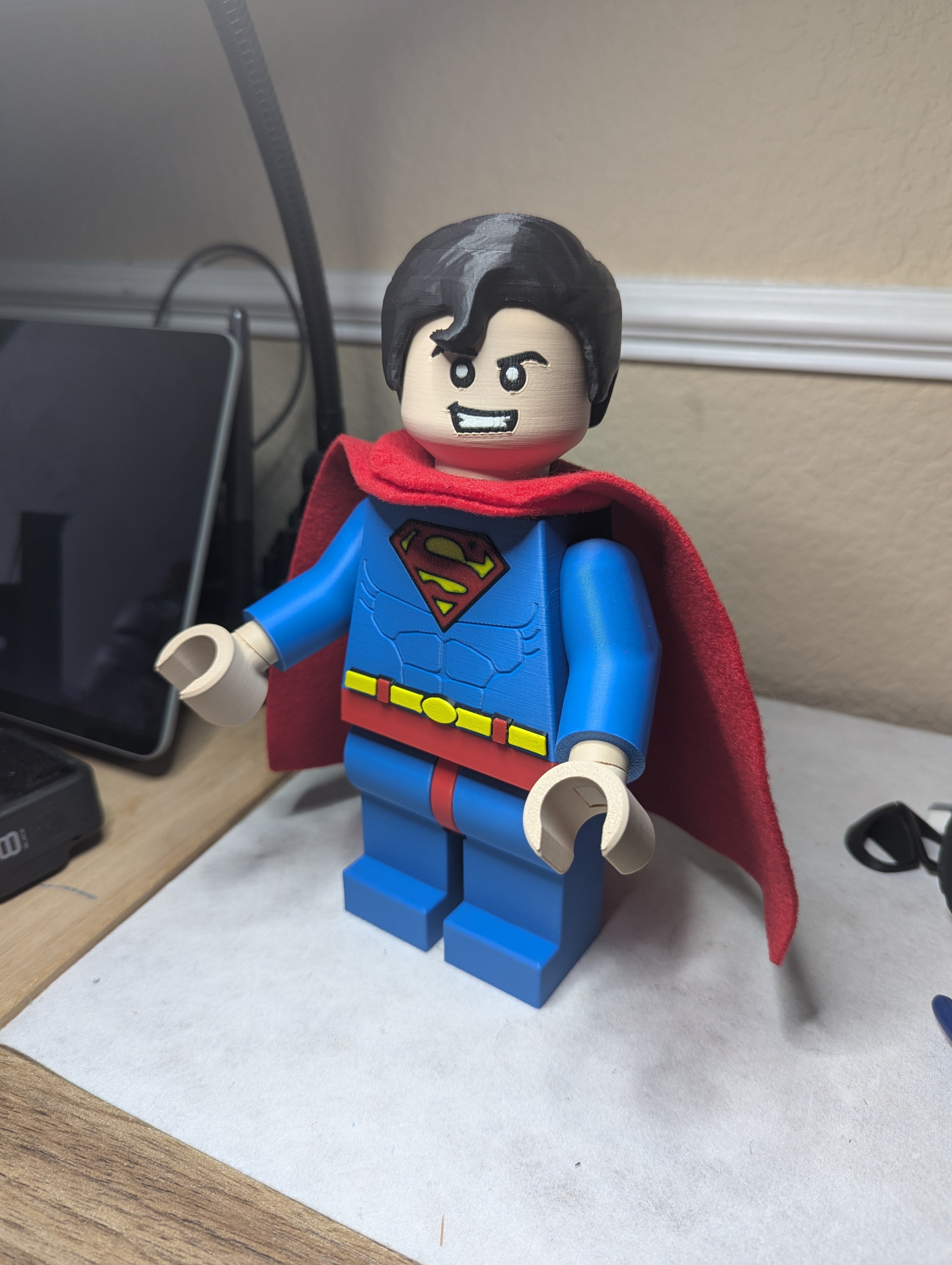 3D Printed DC Superman Large Scale 8.5"- 9.5" Minifigure