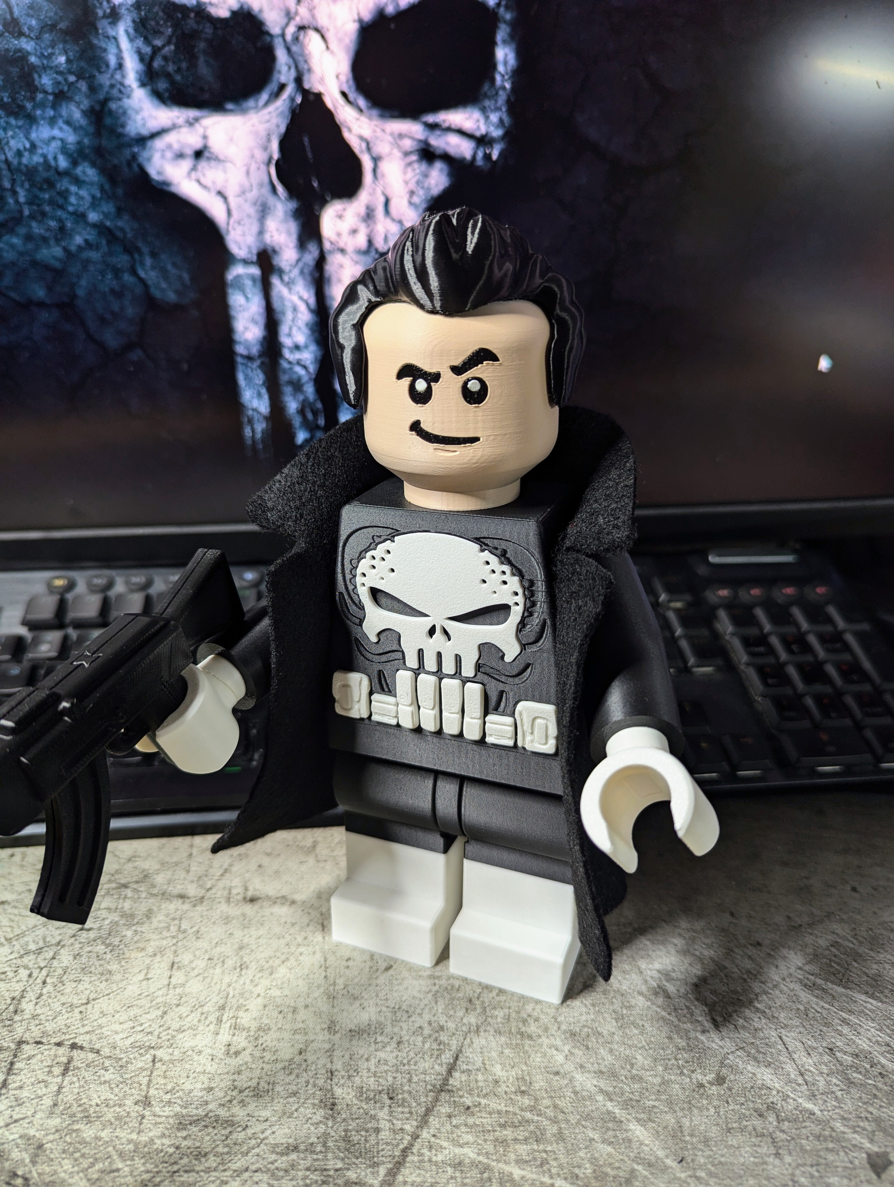 3D Printed Marvel Punisher Large Scale 8.5"- 9.5" Minifigure