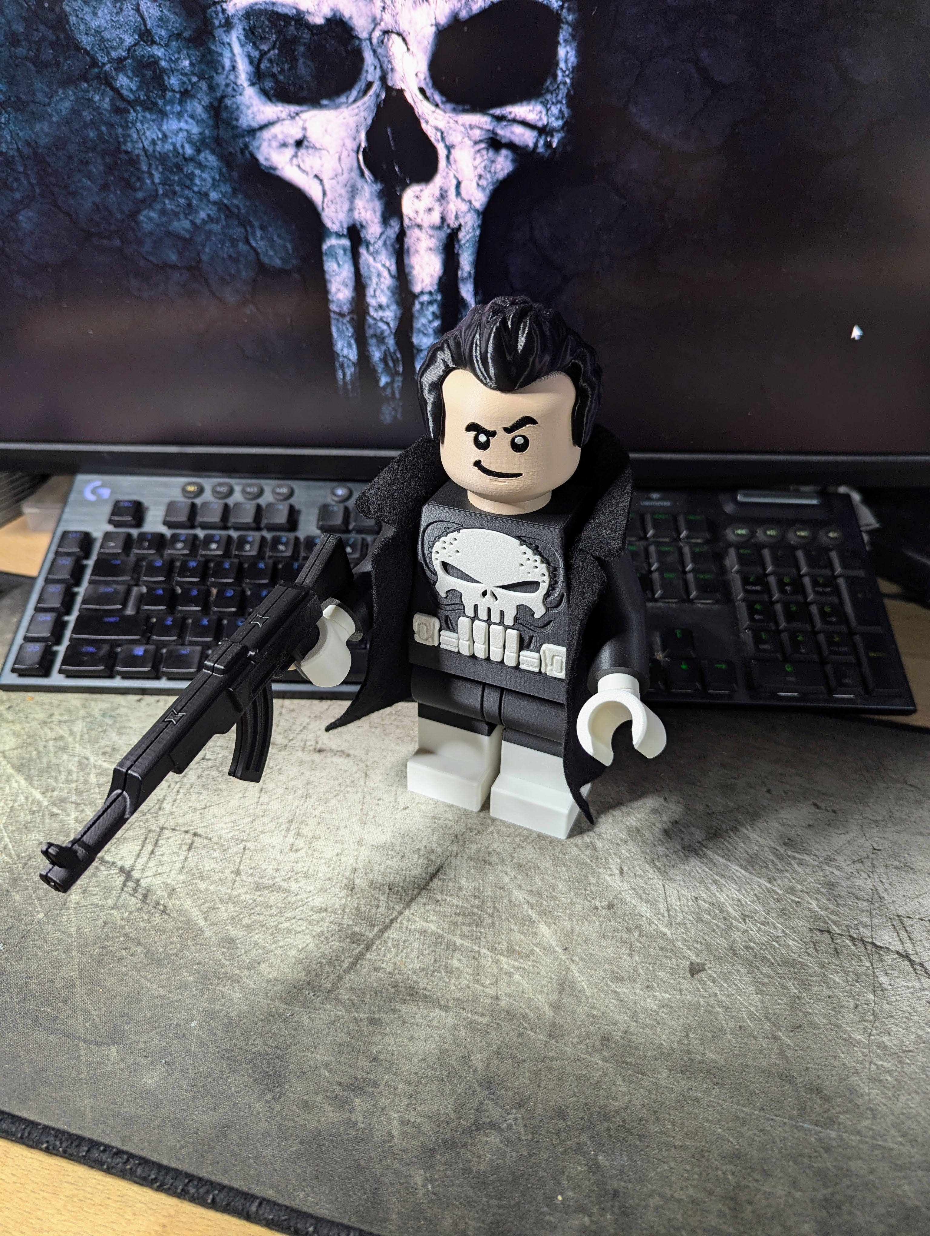 3D Printed Marvel Punisher Large Scale 8.5"- 9.5" Minifigure