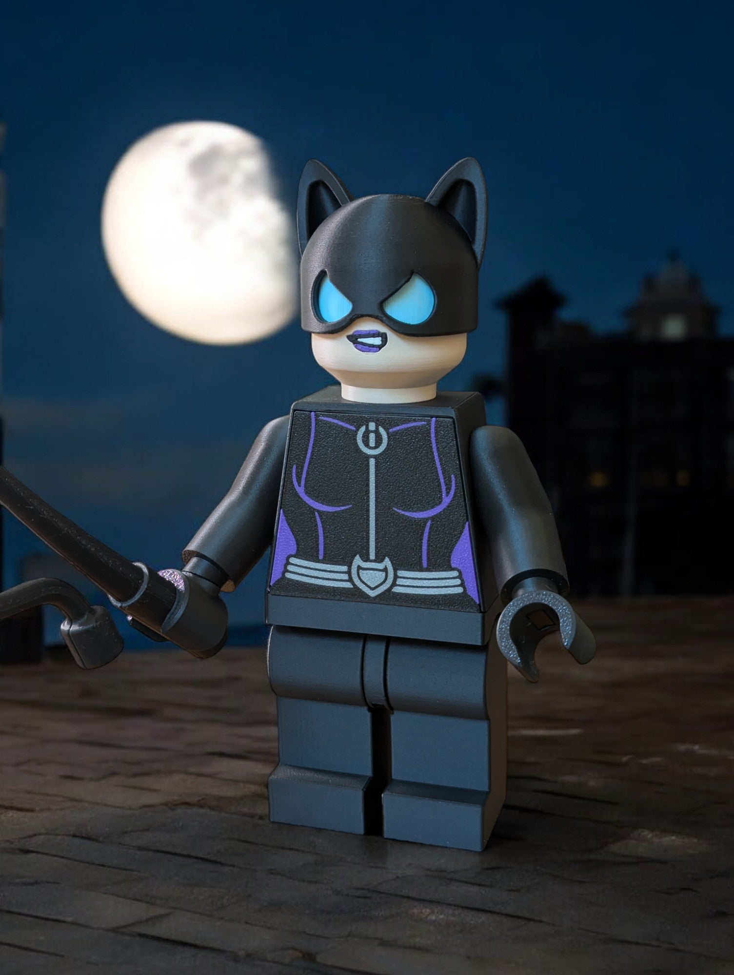 3D Printed DC Catwoman Large Scale 8.5"- 9.5" Minifigure