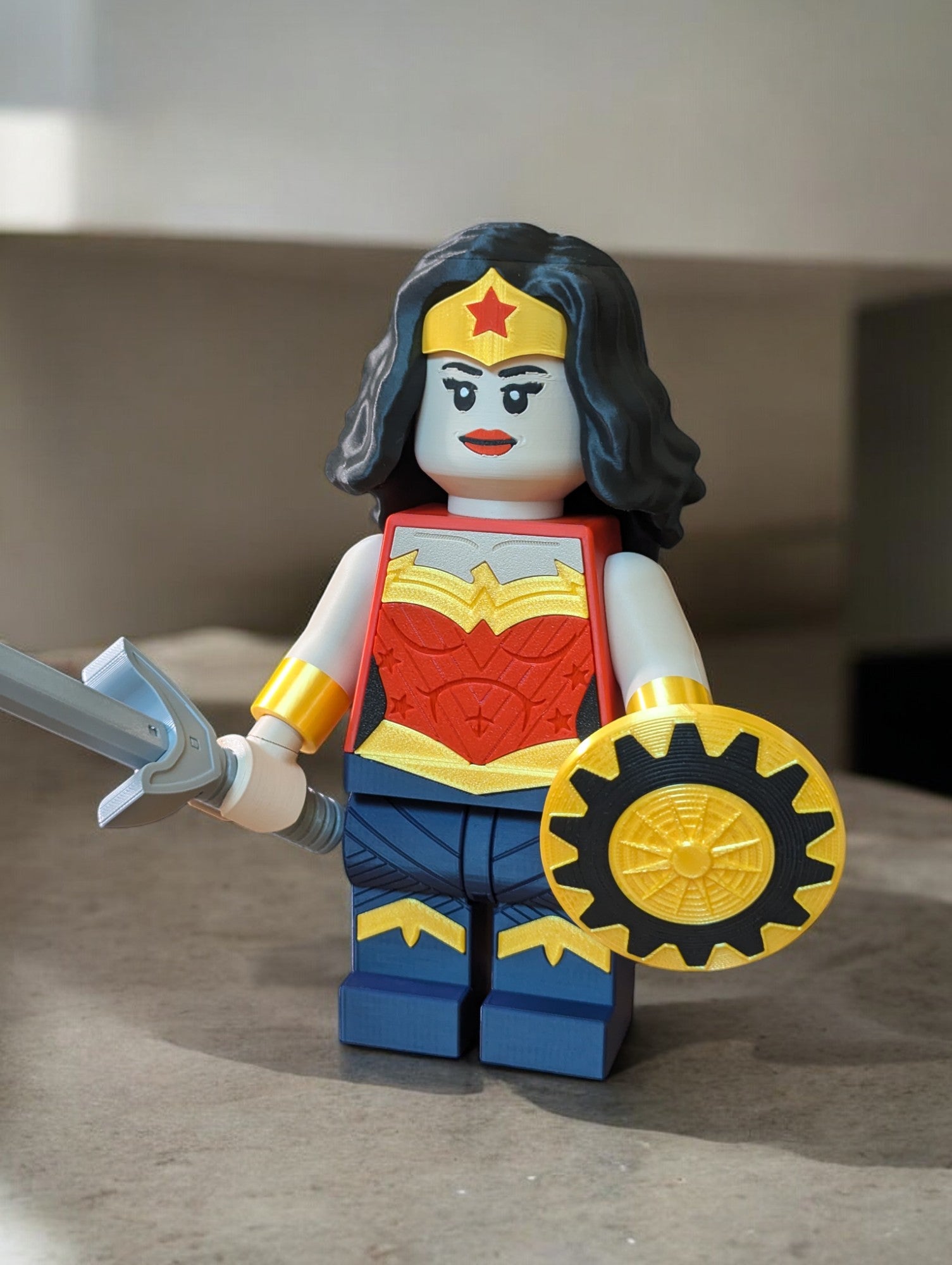 3D Printed DC Wonder Woman Large Scale 8.5"- 9.5" Minifigure