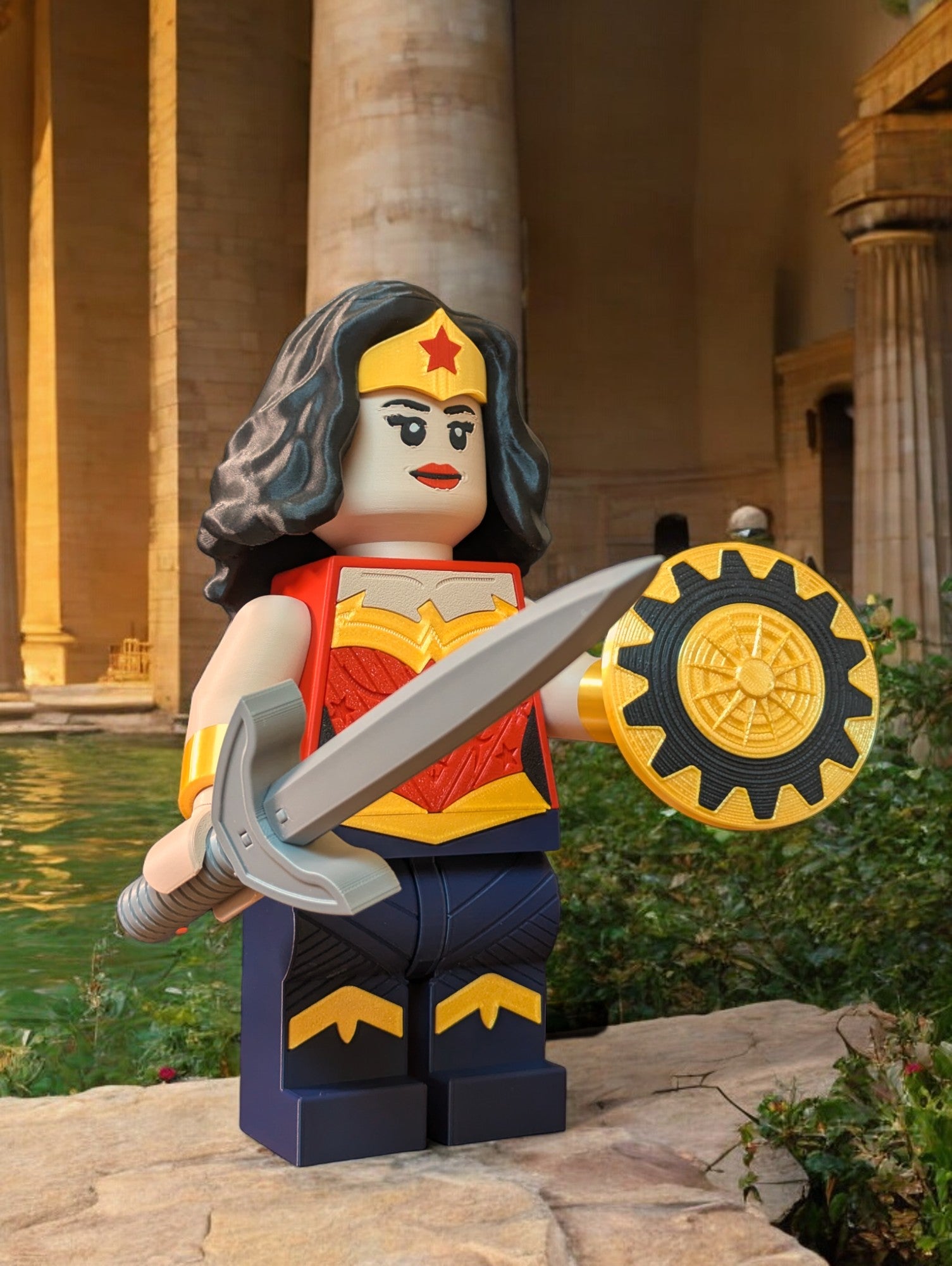 3D Printed DC Wonder Woman Large Scale 8.5"- 9.5" Minifigure