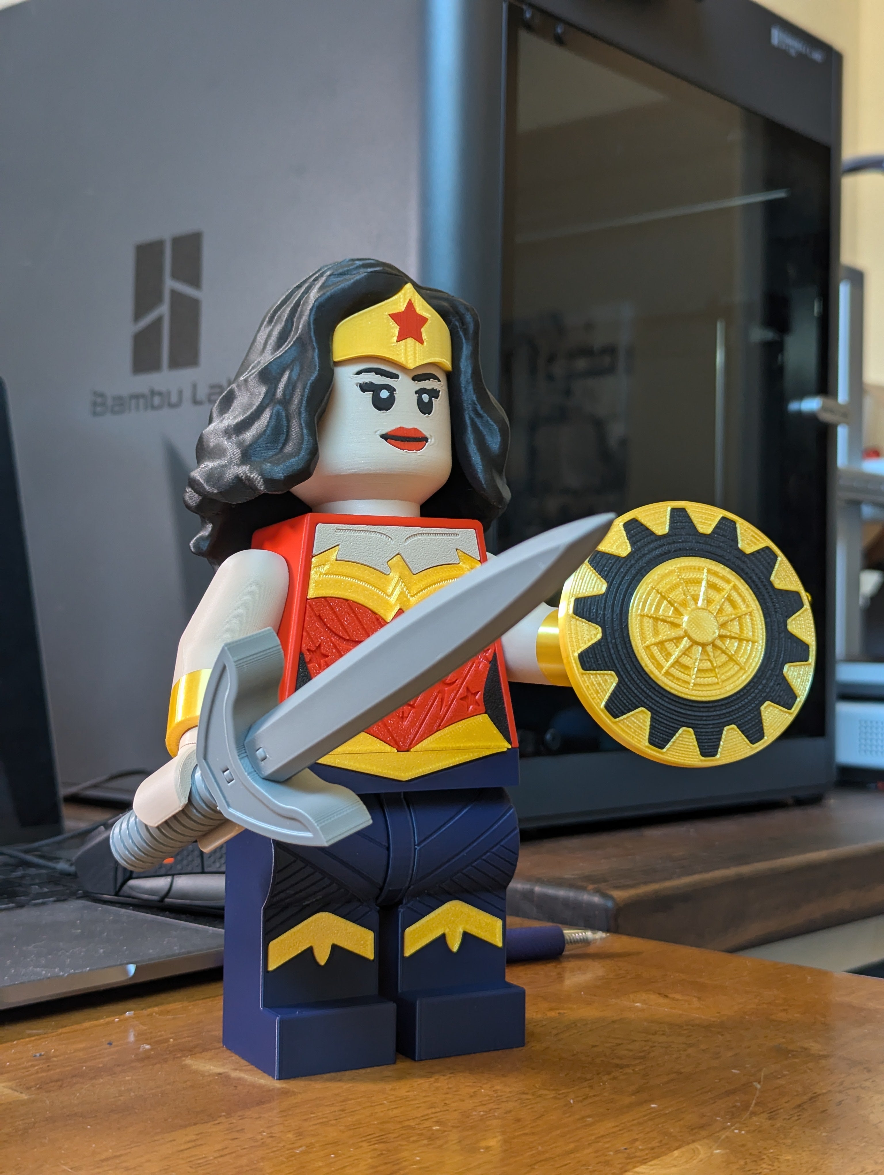 3D Printed DC Wonder Woman Large Scale 8.5"- 9.5" Minifigure