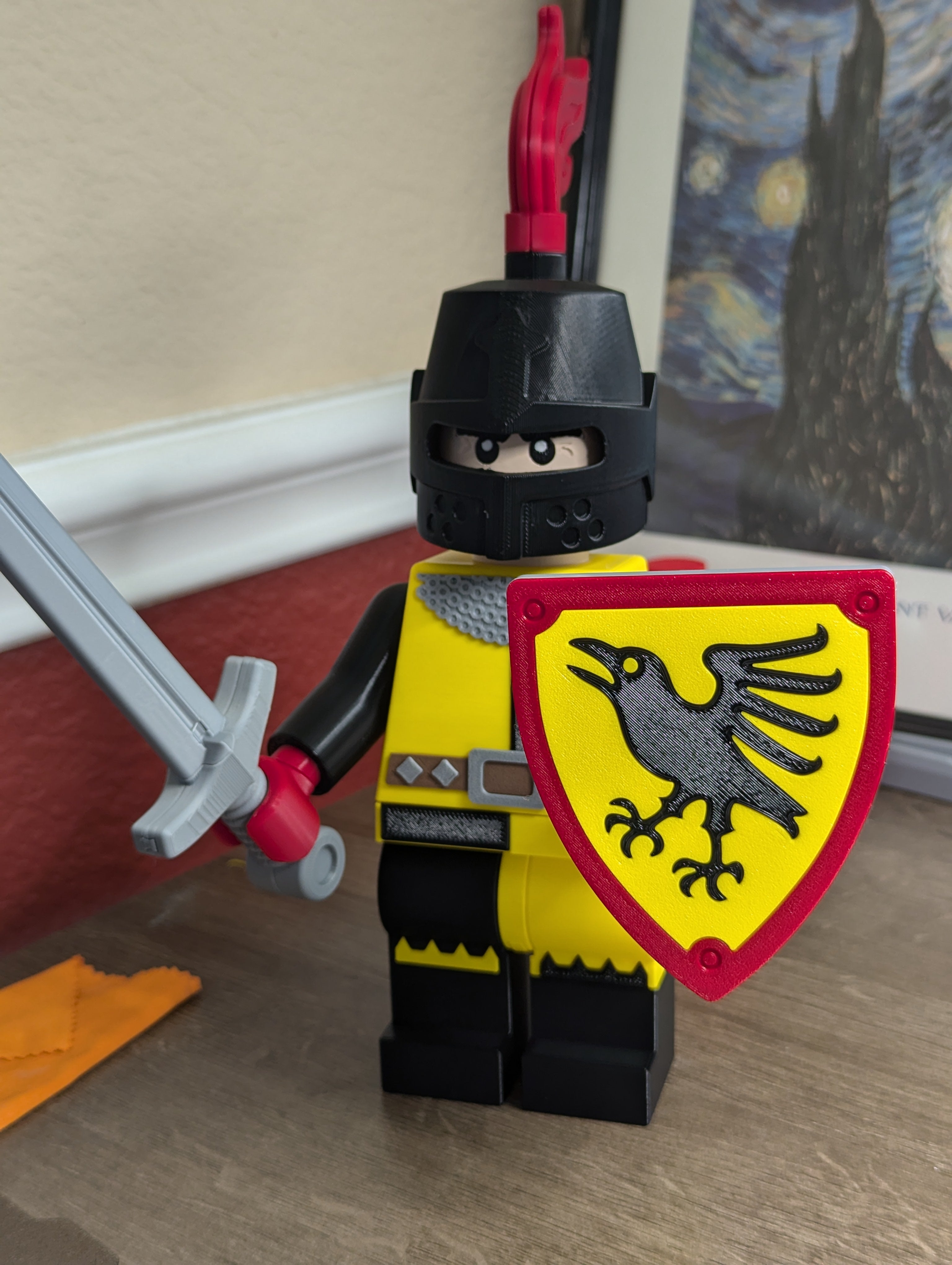 3D Printed Generic Knight Large Scale 8.5"- 9.5" Minifigure