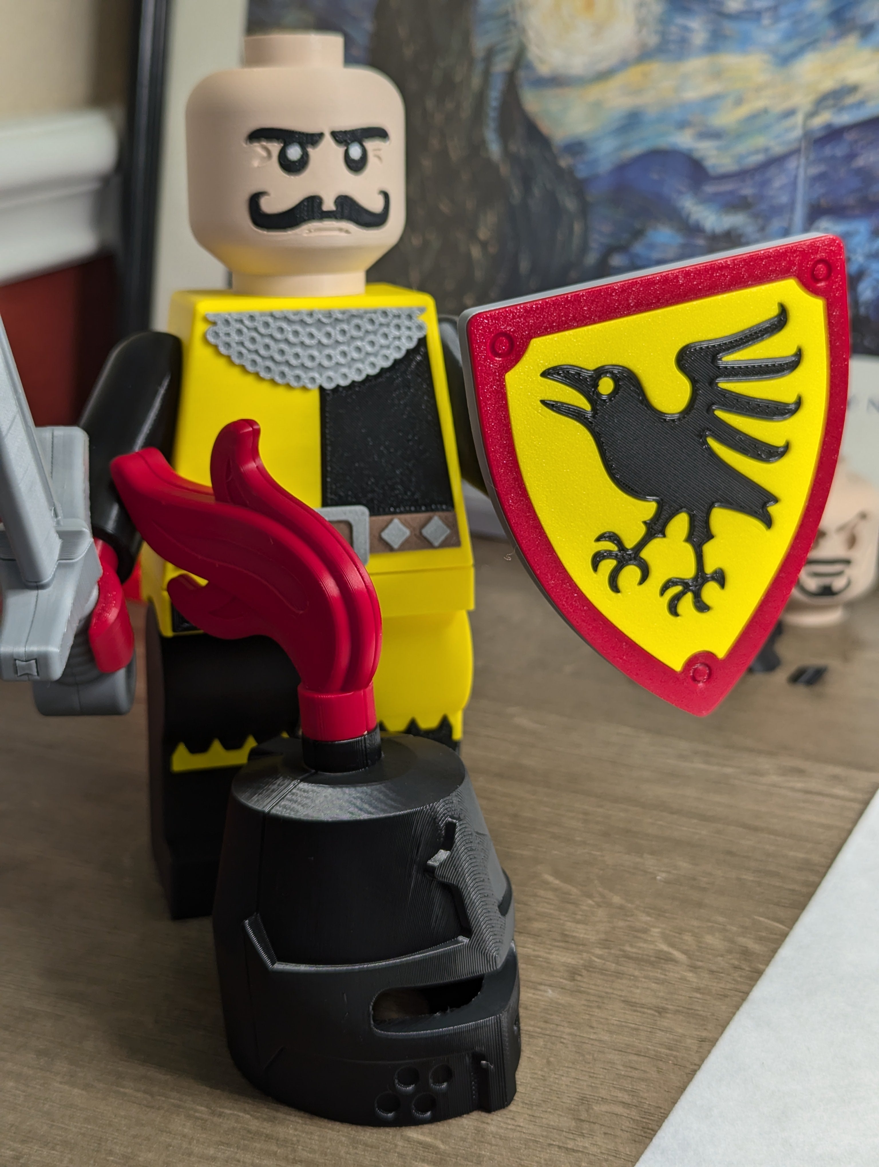 3D Printed Generic Knight Large Scale 8.5"- 9.5" Minifigure