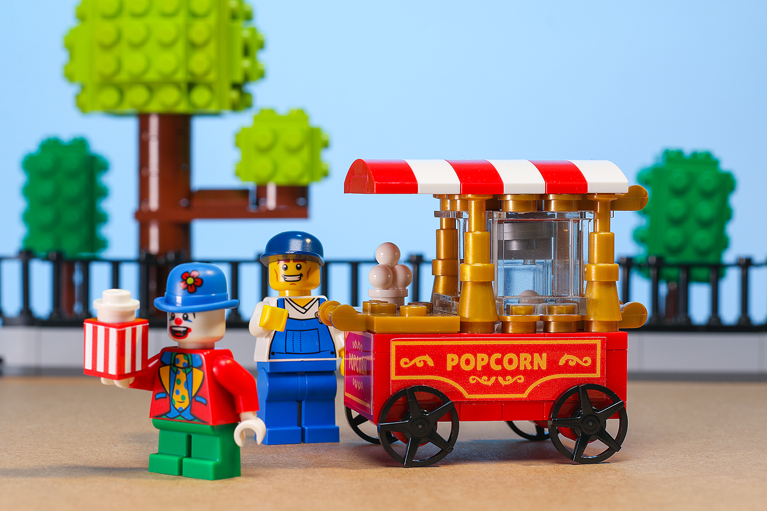 Brickshow Shop Popcorn Vending Cart Building Set made using LEGO parts Building Kit