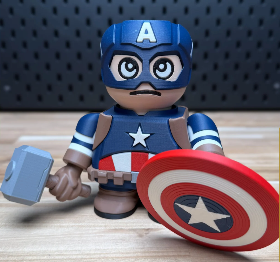 3D Printed Marvel Captain America Medium Scale 6"- 8" Chunk