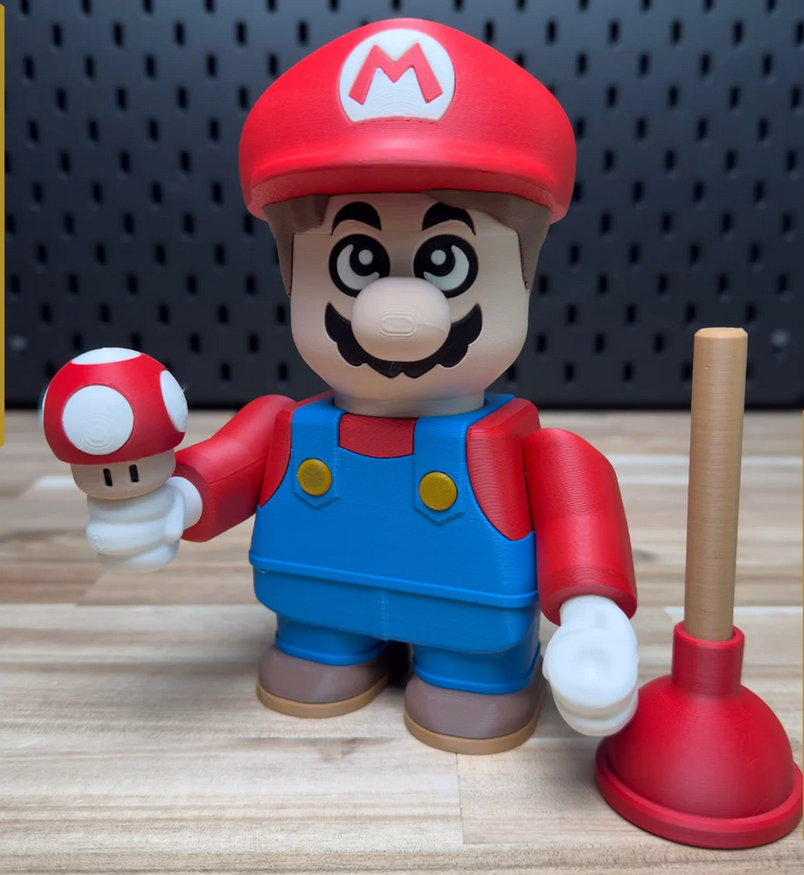 3D Printed Mario Bros™ Mario Medium Scale 6"-8" Chunk