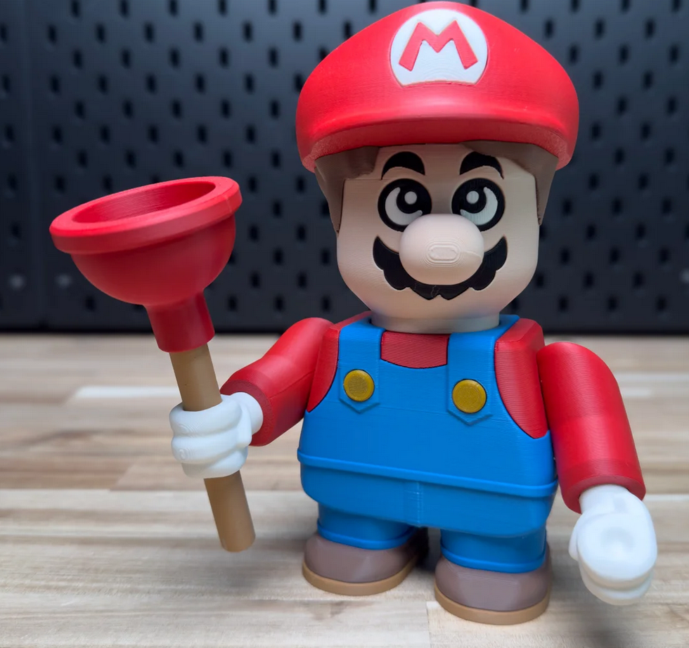3D Printed Mario Bros™ Mario Medium Scale 6"-8" Chunk