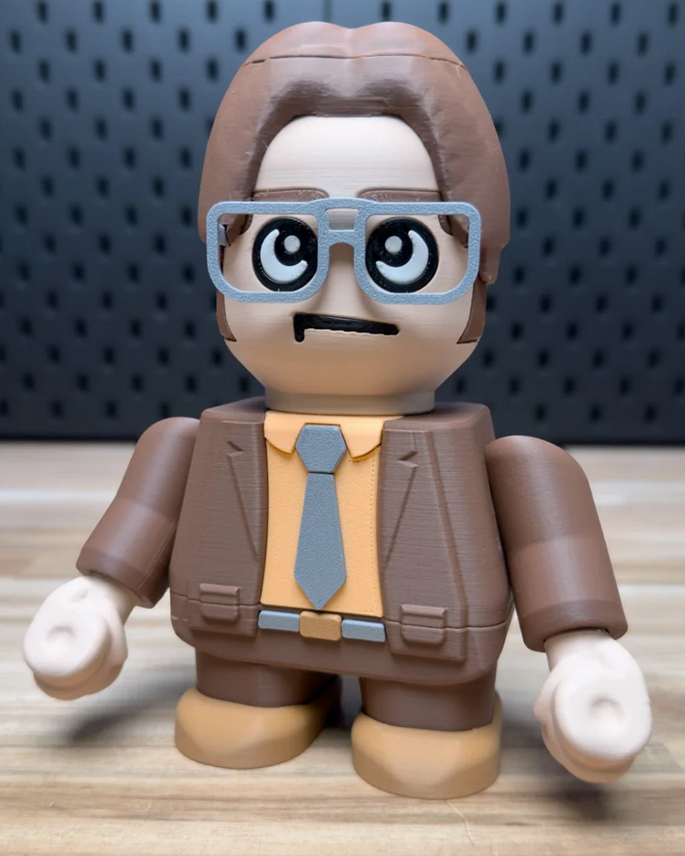 3D Printed Dwight Schrute Medium Scale 6"-8" Chunk