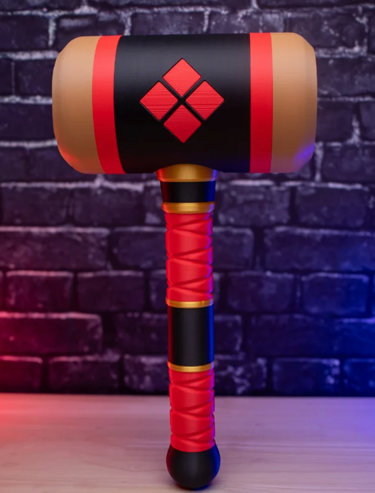 3D Printed Harley Quinn Hammer – 13" Cosplay Prop Replica