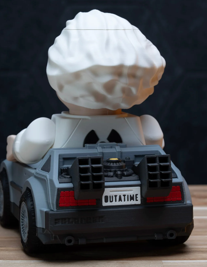 3D Printed Retro Time Machine Car Kit | 8" Sci-Fi Vehicle Model