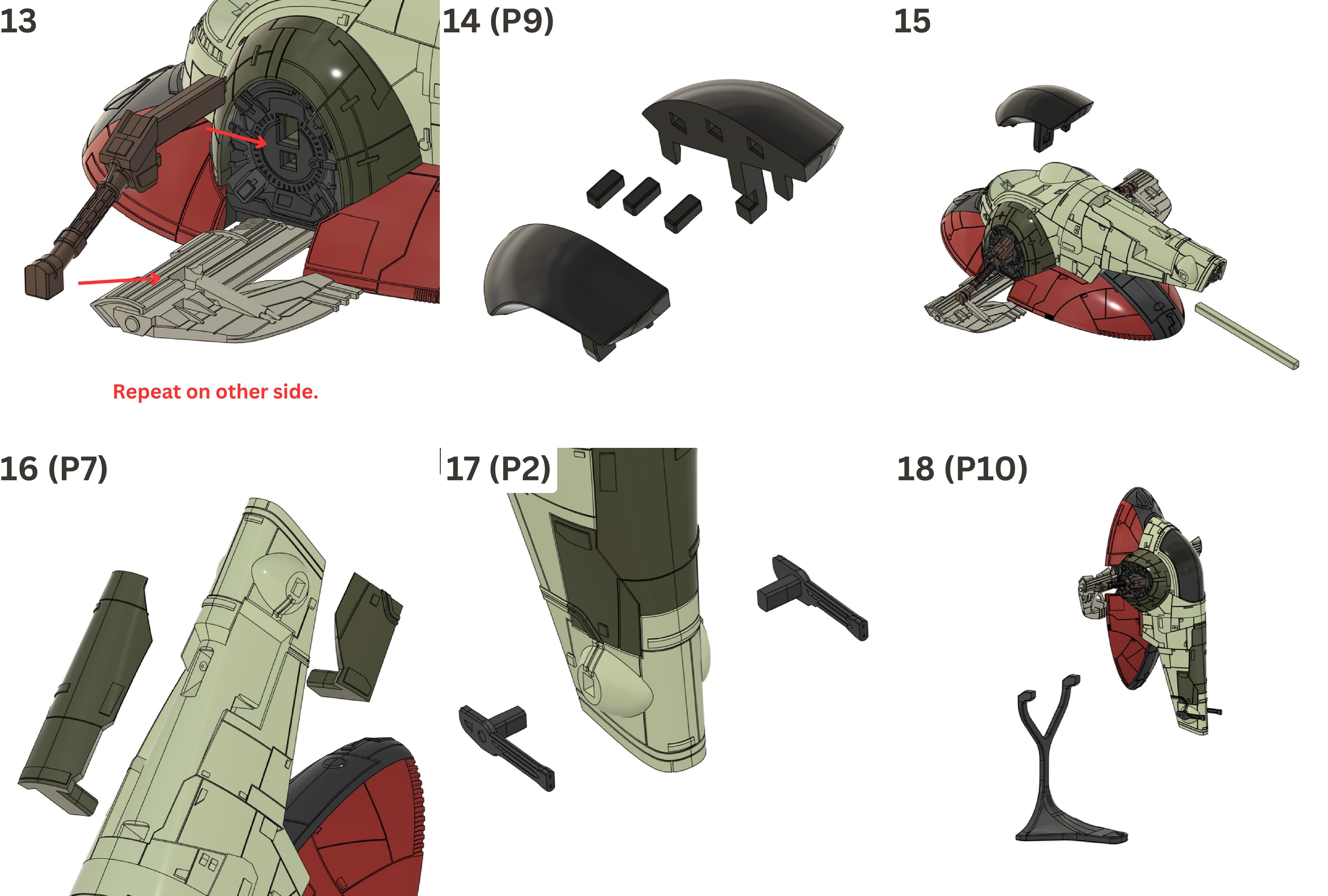 3D Printed Star Wars Slave I Building Kit