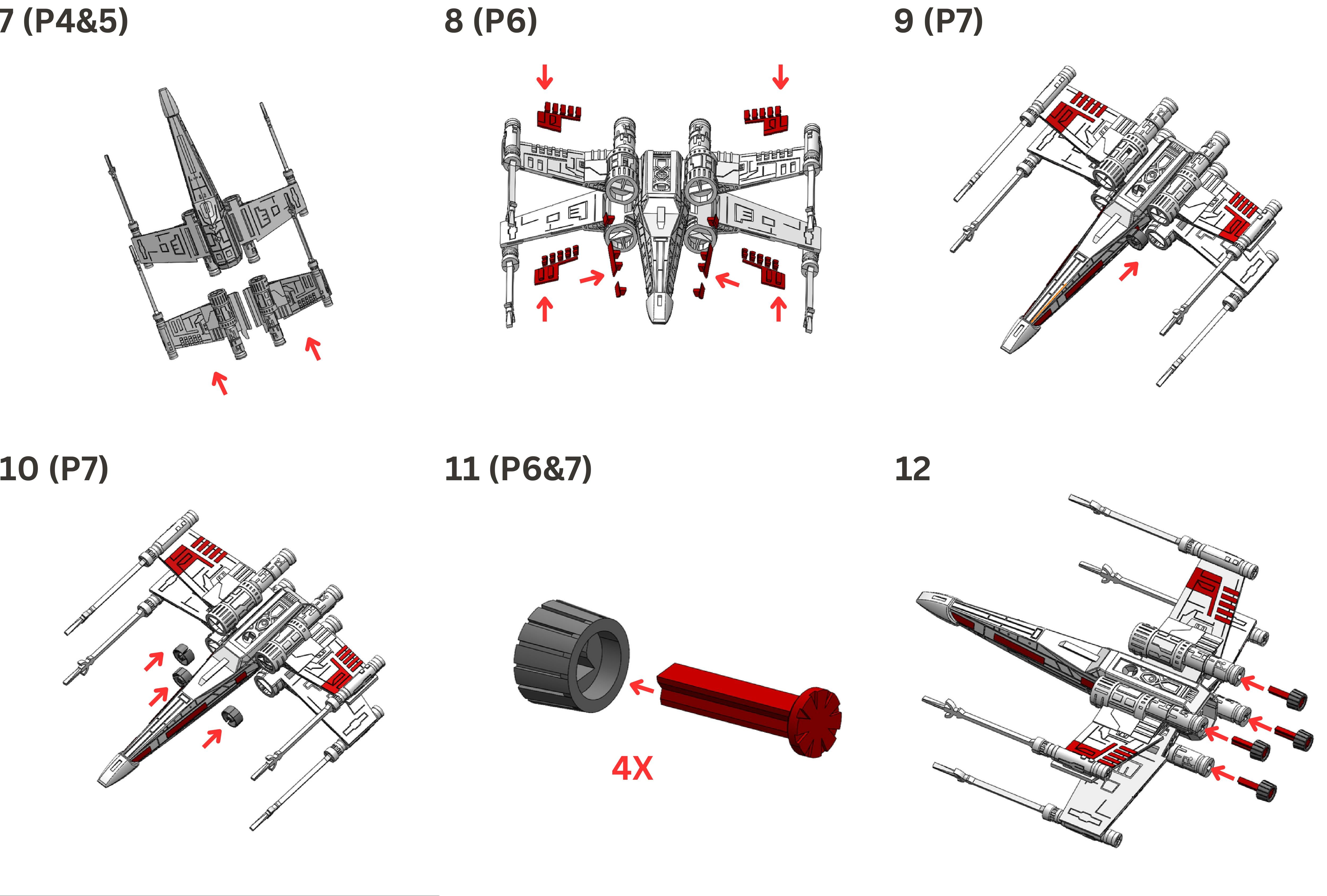 3D Printed Star Wars X-Wing Fighter Building Kit