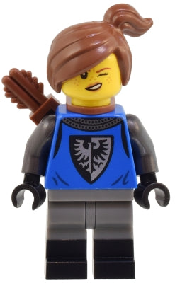 Preowned LEGO® Minifigure – BrickLink Designer Program adp101 Mountain Fortress Black Falcon Archer - Female