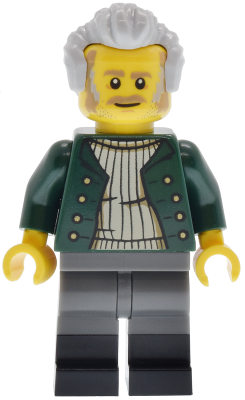 Preowned LEGO® Minifigure – BrickLink Designer Program adp153 (Harbormaster's Office Harbormaster - Dark Green Open Jacket, D