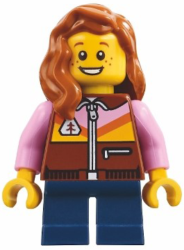 Preowned LEGO® Minifigure – BrickLink Designer Program adp155 (Harbormaster&#39;s Office Child - Reddish Brown Jacket, Dark B