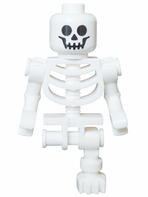 Preowned LEGO® Minifigure – BrickLink Designer Program adp169 (Skeleton - Standard Skull, Bent Arms Horizontal Grip, Single L