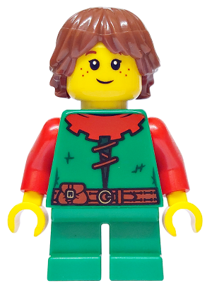 Preowned LEGO® Minifigure – BrickLink Designer Program adp174 (Forest Stronghold Forestboy - Red)