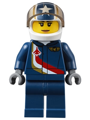 Preowned LEGO® Minifigure – Town air052 Airport Jet Pilot Female