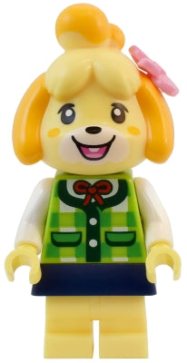 LEGO® Minifigure Animal Crossing ani003 Isabelle - Plaid Vest, Dark Blue Skirt