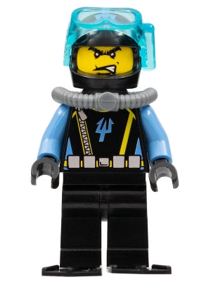 Preowned LEGO® Minifigure – Aquazone aqu016a Aquaraider Diver 2 w/Black Flippers
