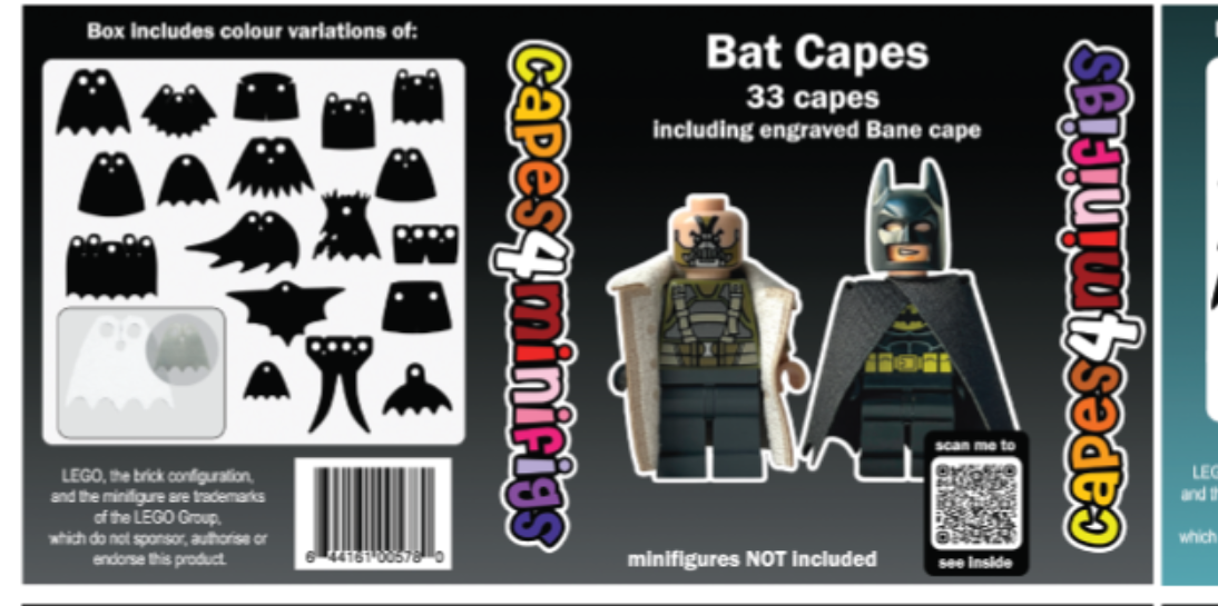 LEGO® Compatible Batman Custom Minifigure Cape Pack (33pc)