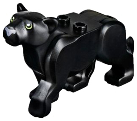 LEGO® bb0787c01pb01 Cat, Large (Panther) with Lime Eyes and Dark Bluish Gray Nose Pattern