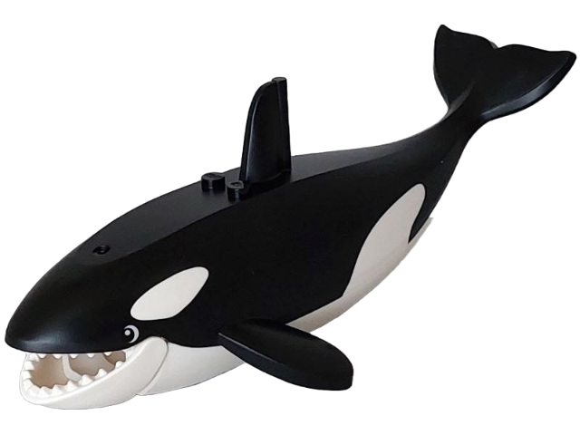 LEGO® bb1319pb01c02 Whale / Orca with Molded White Spots and Printed Eyes Pattern