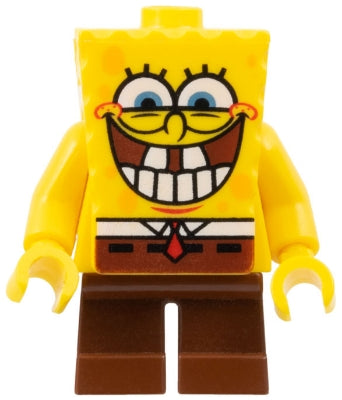 Preowned LEGO® Minifigure – SpongeBob SquarePants bob021 SpongeBob Grin w/Bottom Teeth