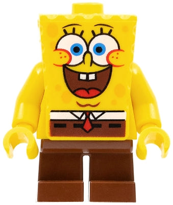 Preowned LEGO® Minifigure – SpongeBob SquarePants bob028 SpongeBob Large Grin and Black Eye