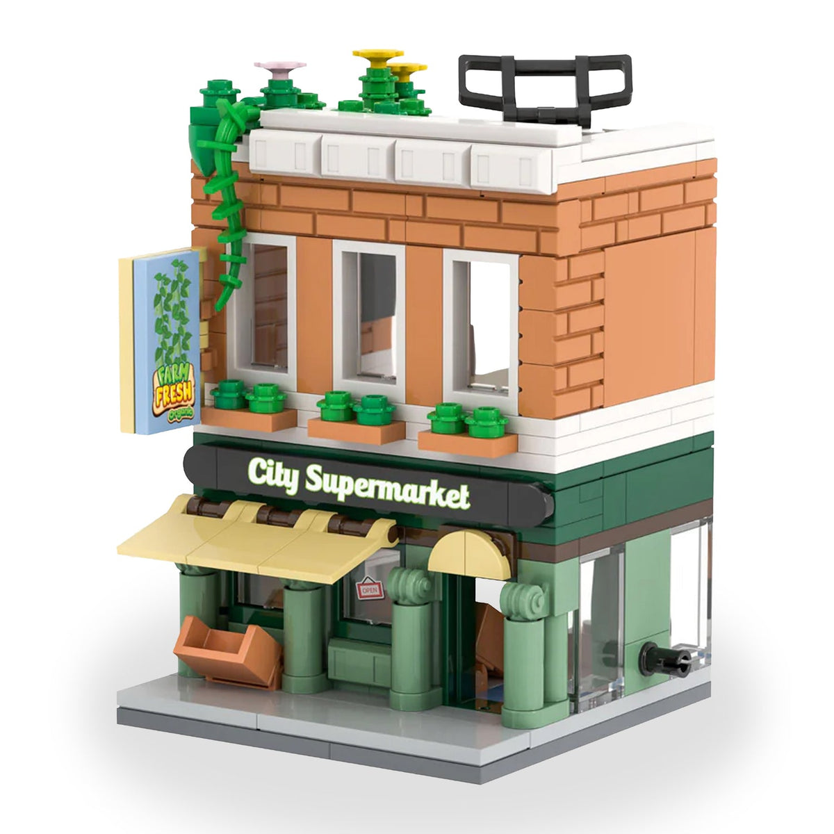 Brickloot Mini City - Grocery Store Brick Set
