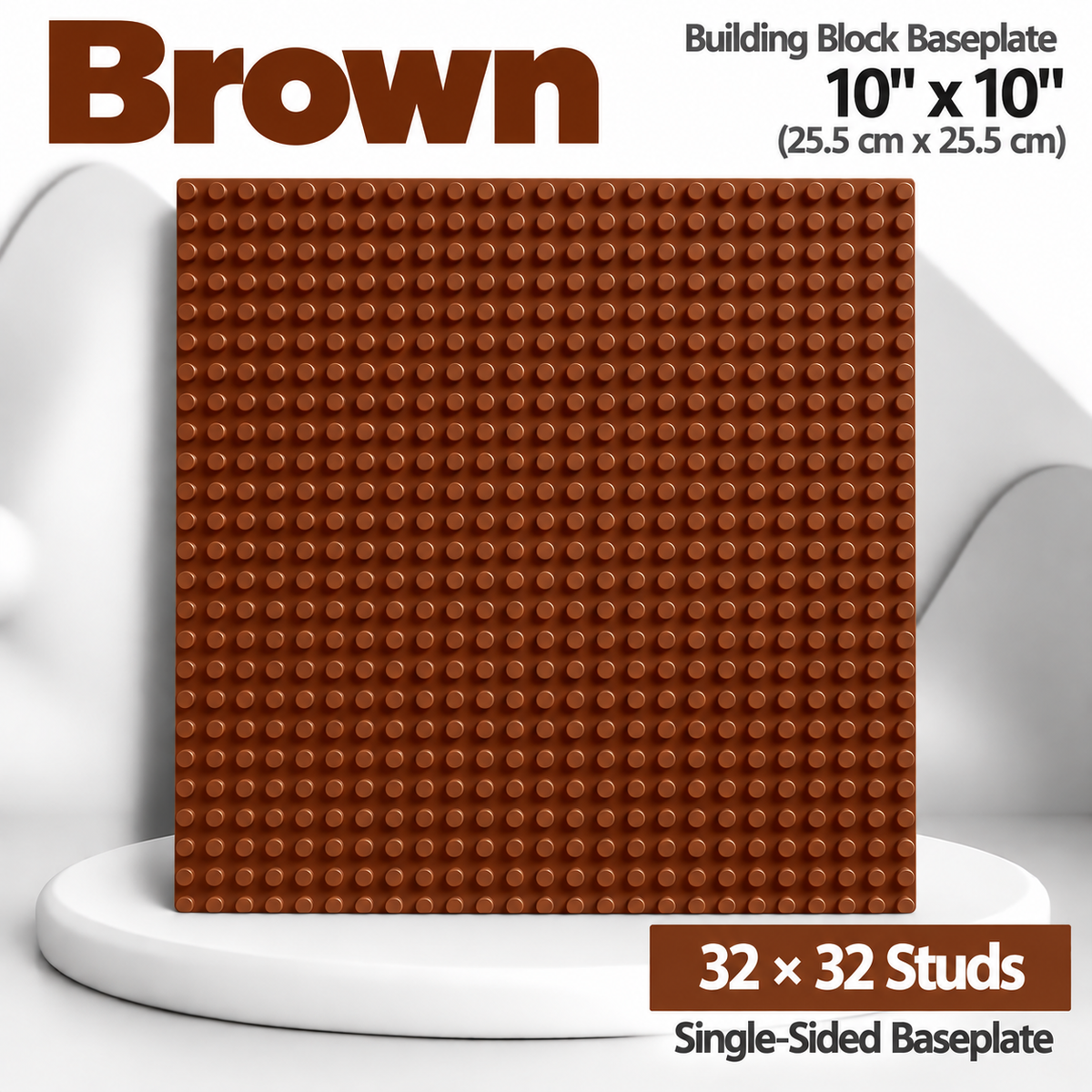 Generic Brick Compatible 32x32 Baseplate – 10" x 10" | 9 Colors Available