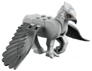 LEGO® buckbeakc02 Hippogriff with Dark Bluish Gray Wings with Dark Bluish Gray Beak and Eye Patches, White Feathers and Bright Light Orange Eyes Pattern (HP Buckbeak)