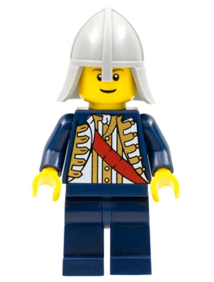 Preowned LEGO® Minifigure – Castle cas479b Red Sash Light Bluish Gray Neck Protector Reddis