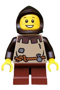 Preowned LEGO® Minifigure – Castle cas505 Kingdoms Peasant Child w/Dark Brown Hood