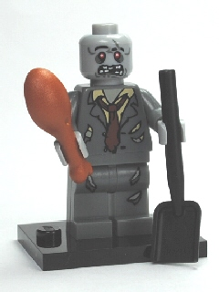 LEGO® Collectible Minifigure Series 1 – col01-5 Zombie  set w/Stand & Acces Complete Set with Stand & Accessories