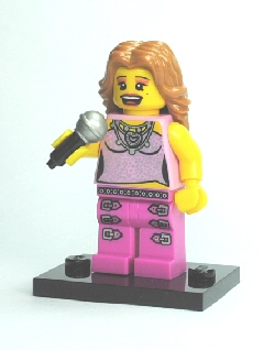 LEGO® Collectible Minifigure Series 2 – Pop Star  set w/Stand & Acces (col02-11) Complete Set with Stand & Accessories