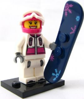 LEGO® Collectible Minifigure Series 3 – col03-5 Snowboarder  set w/Stand & Acces Complete Set with Stand & Accessories