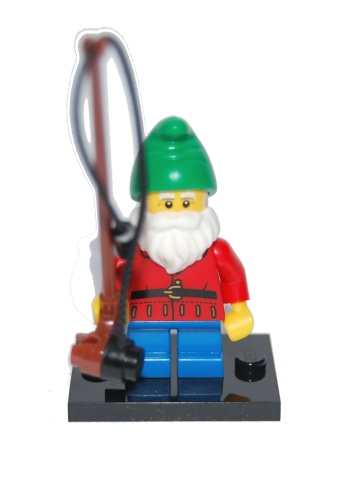 LEGO® Collectible Minifigure Series 4 – col04-1 Lawn Gnome  set w/Stand & Acces Complete Set with Stand & Accessories