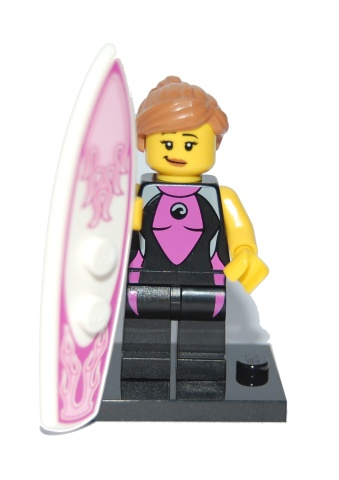 LEGO® Collectible Minifigure Series 4 – col04-5 Surfer Girl  set w/Stand & Acces Complete Set with Stand & Accessories